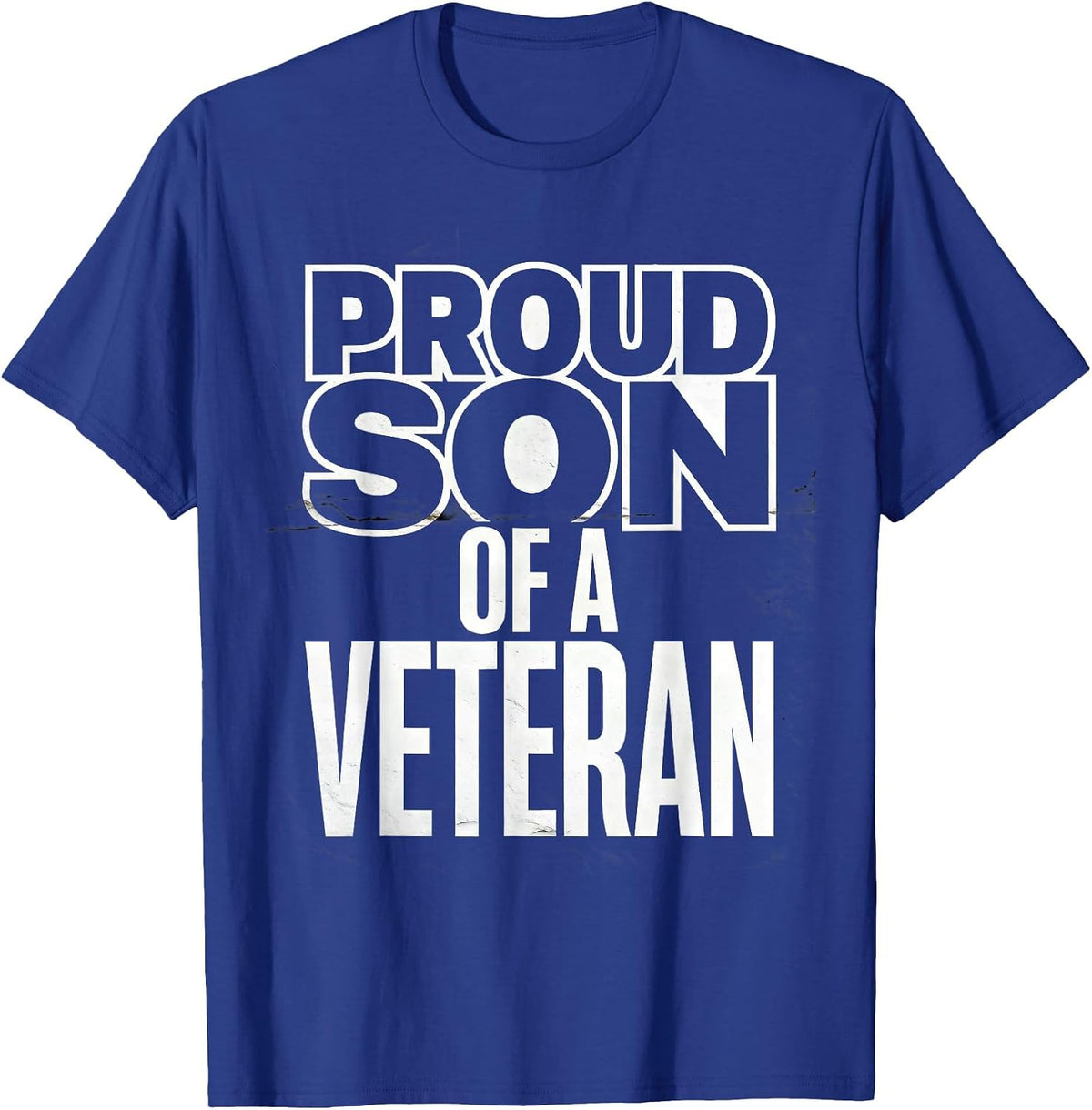 Proud Son of a Veteran Patriotic Military Family Tribute T-Shirt - Royal Blue