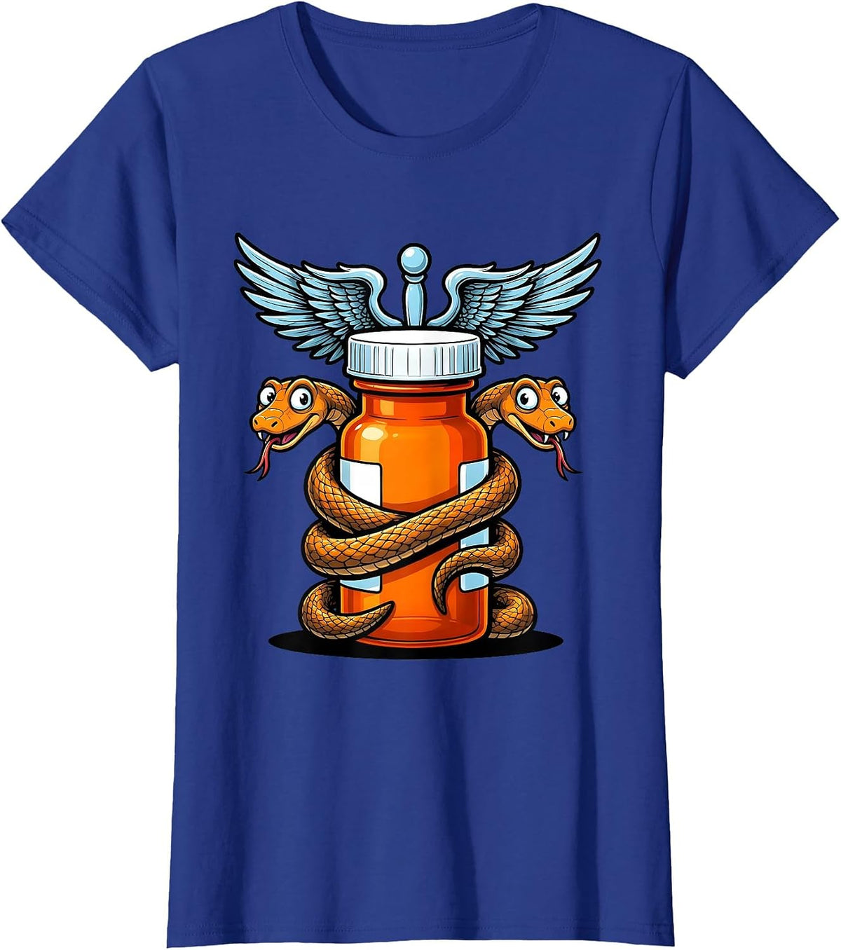 Women's Pharmacy Technician Caduceus Prescription Bottle T-Shirt - Royal Blue