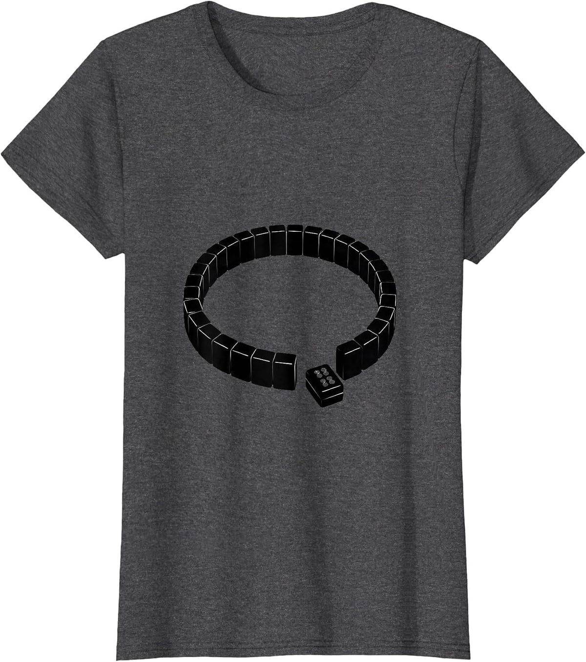 Women's Mahjong Tile Loop Minimalist Mahjong Player Gift T-Shirt - Dark Heather Grey