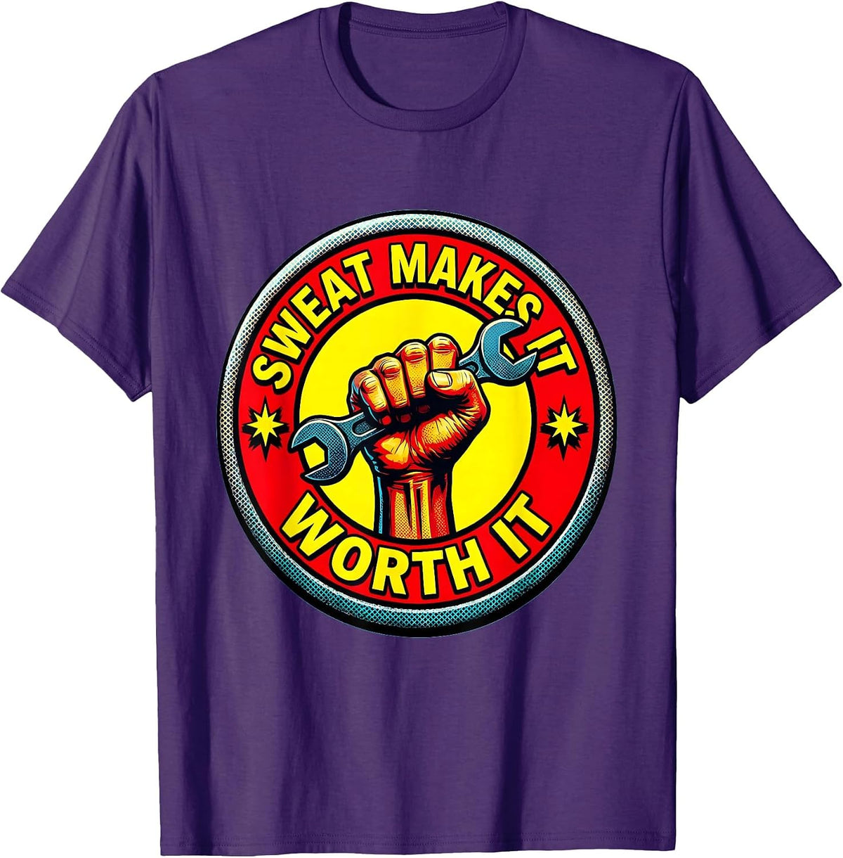 Sweat Makes It Worth It Labor Day Graphic T-Shirt - Purple