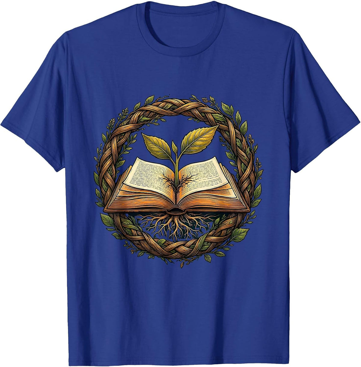 Men's Paraprofessional Seedling Book Growth Graphic T-Shirt - Royal Blue