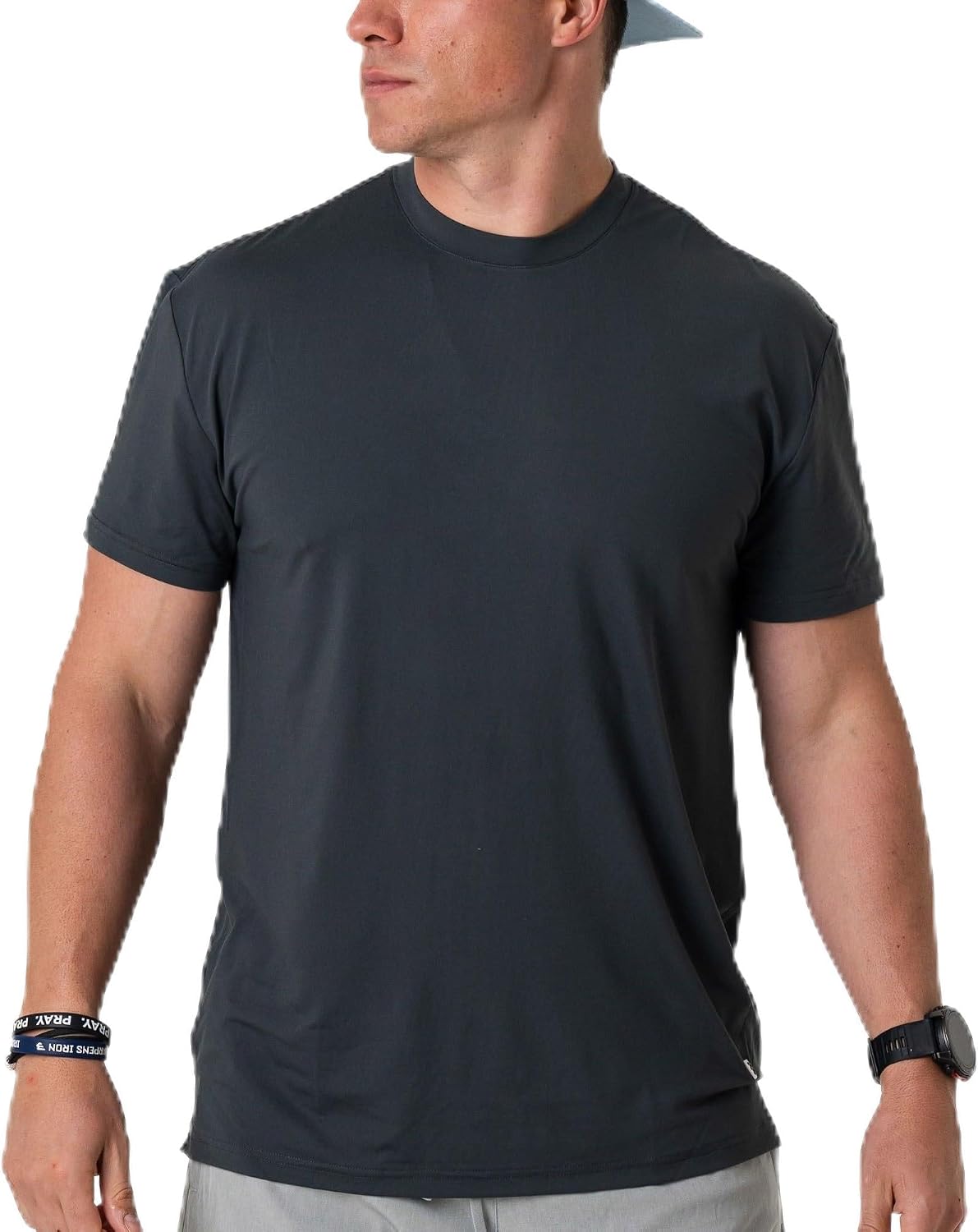 Burlebo Go to Tee – Men’s Lightweight Performance Shirt with UPF 50 Sun Protection - Gun Metal Grey