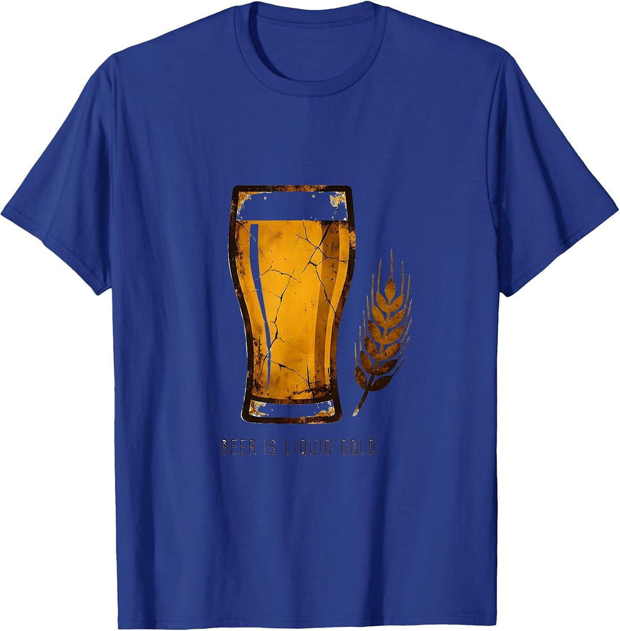 Beer Is Liquid Gold Craft Beer Lover Design T-Shirt - Royal Blue