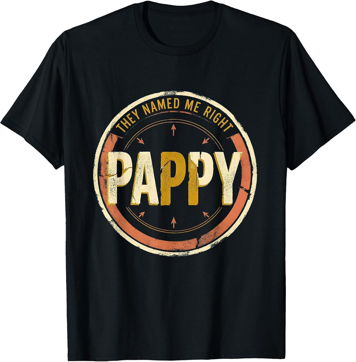 Men's They Named Me Right: Pappy Vintage Grandfather Funny Family T-Shirt - Black