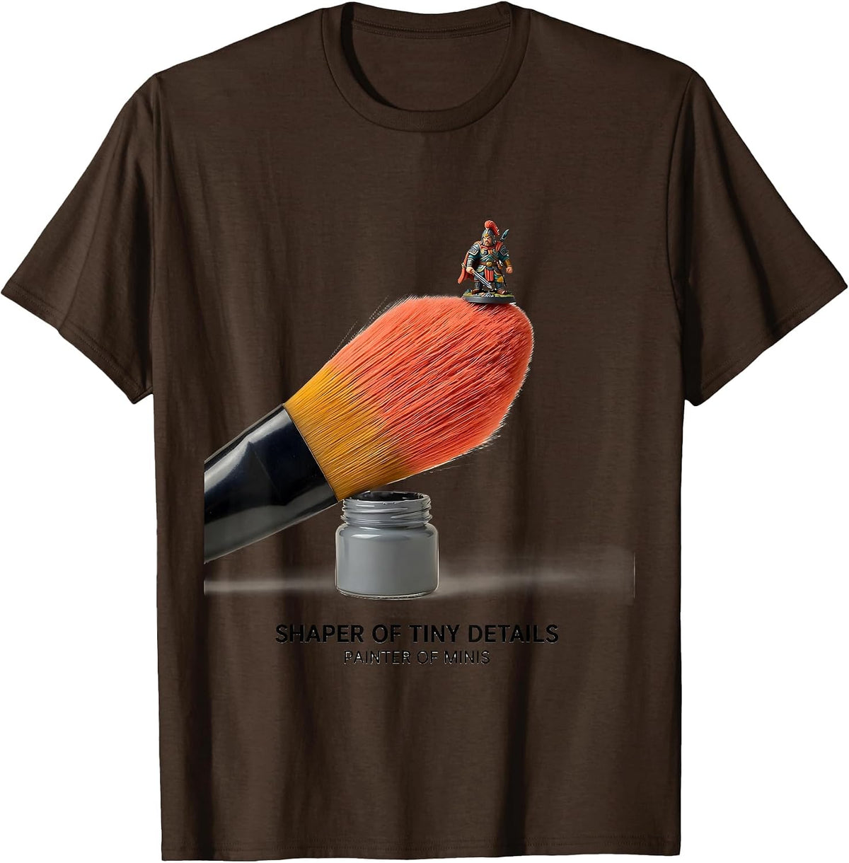 Men's Shaper Of Tiny Details, Painter Of Minis Artist T-Shirt - Brown