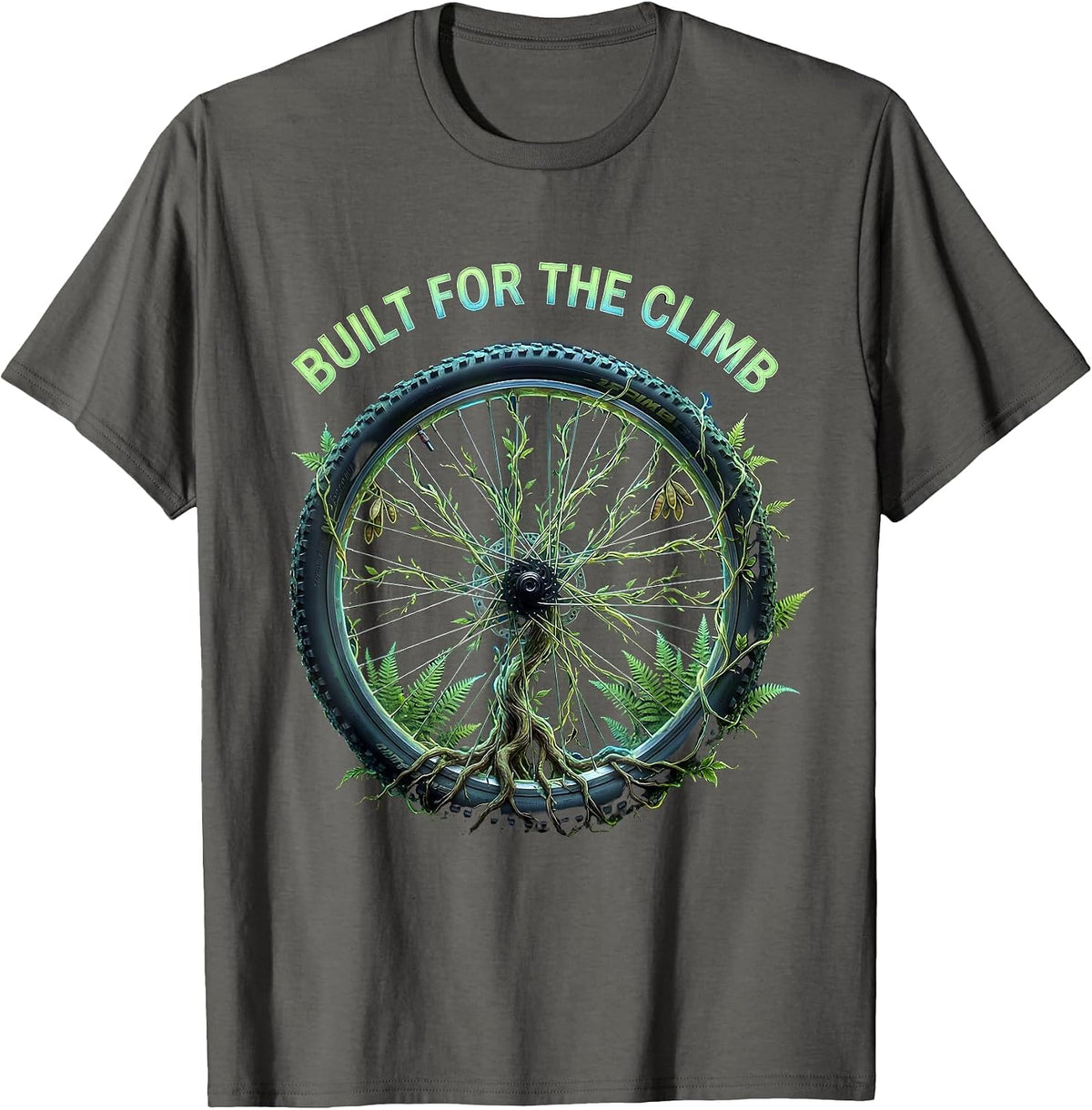 Built for the Climb Mountain Bike Design T-Shirt - Asphalt Grey