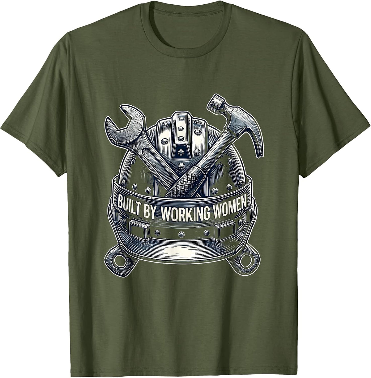 Built by Working Women Labor Day Graphic T-Shirt - Olive Green