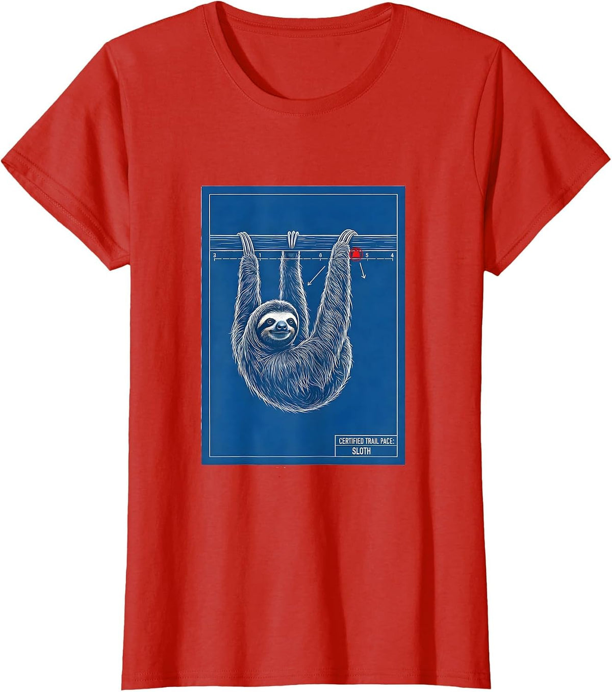 Certified Trail Pace: Sloth Funny Sloth Lover Gift T-Shirt - Red