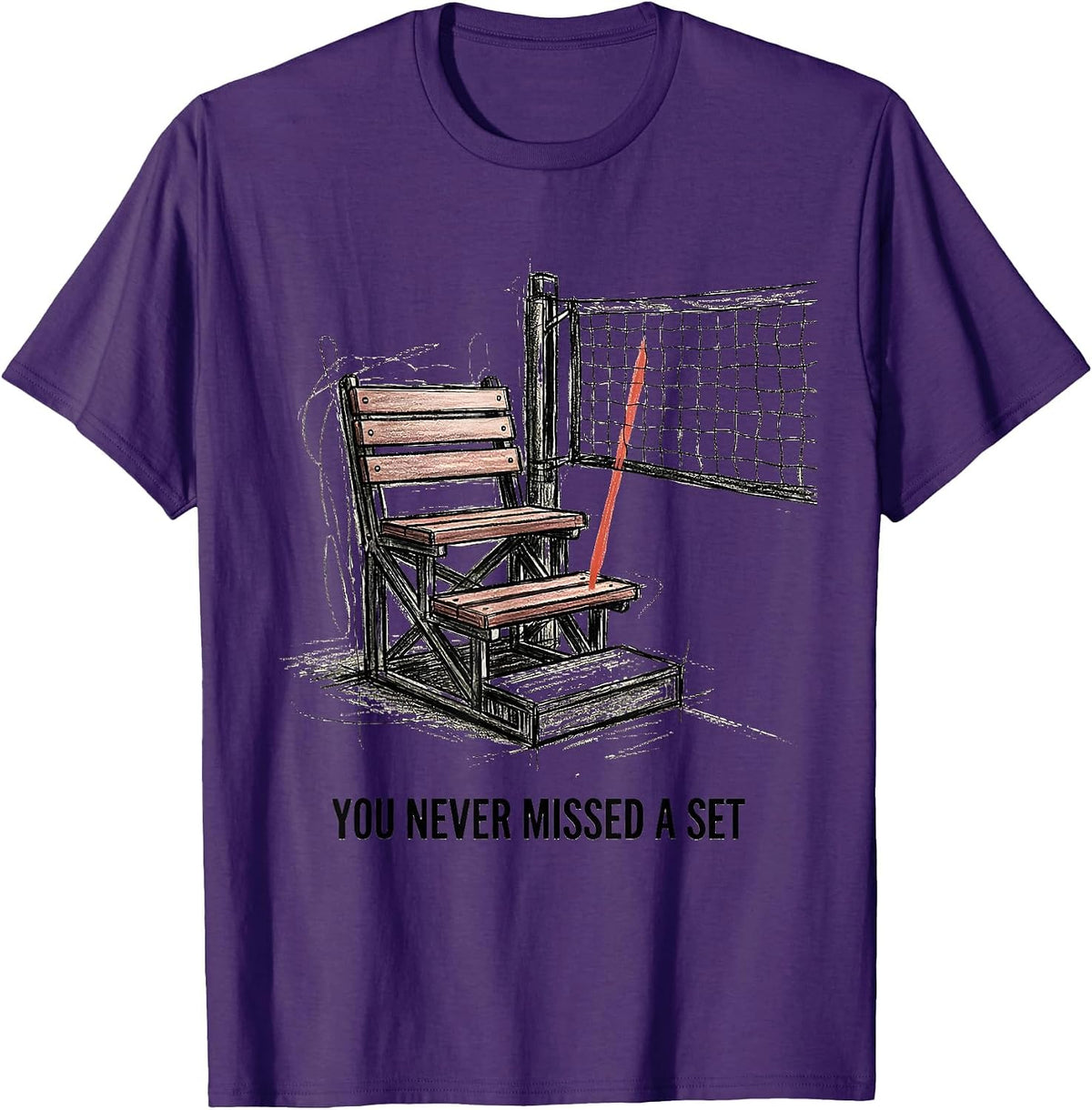 You Never Missed A Set Volleyball Dad USA Flag Father's Day T-Shirt - Purple