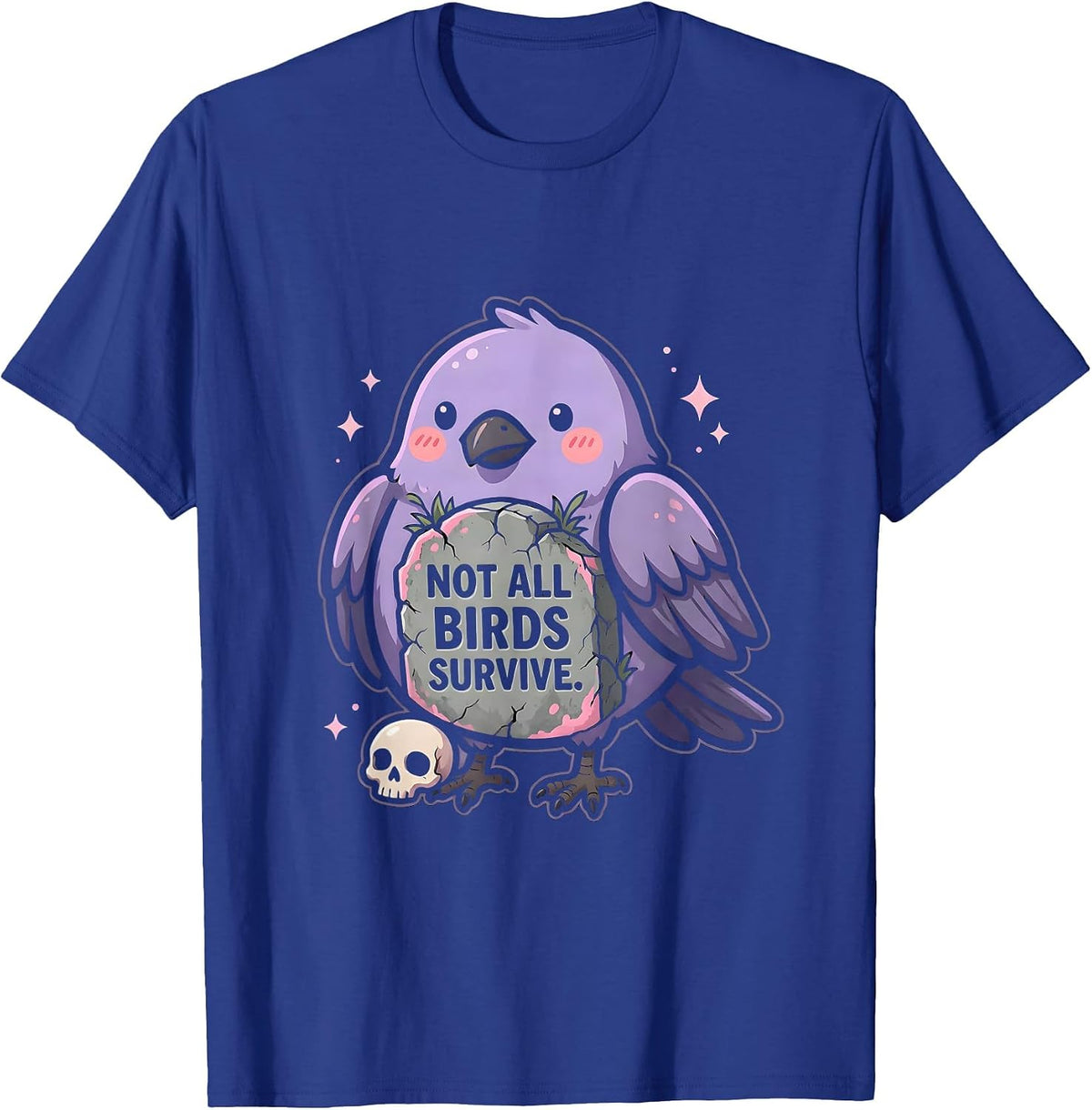 Men's Not All Birds Survive Crow Dark Nature Design T-Shirt - Royal Blue