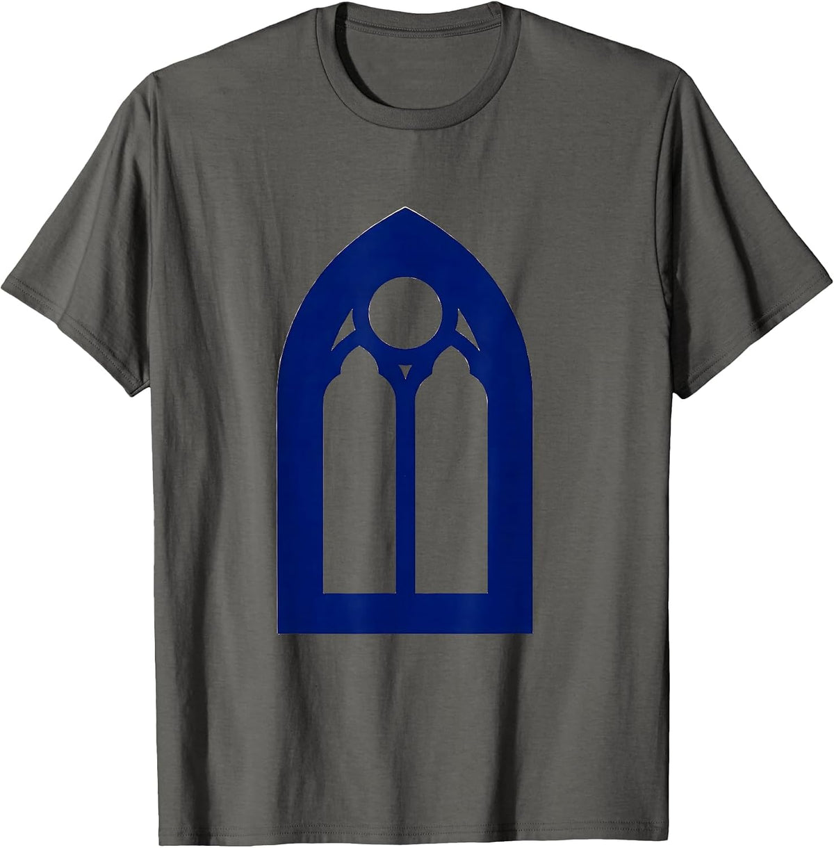 Men's Stained Glass Radiant Sun Faith Graphic Design T-Shirt - Asphalt Grey