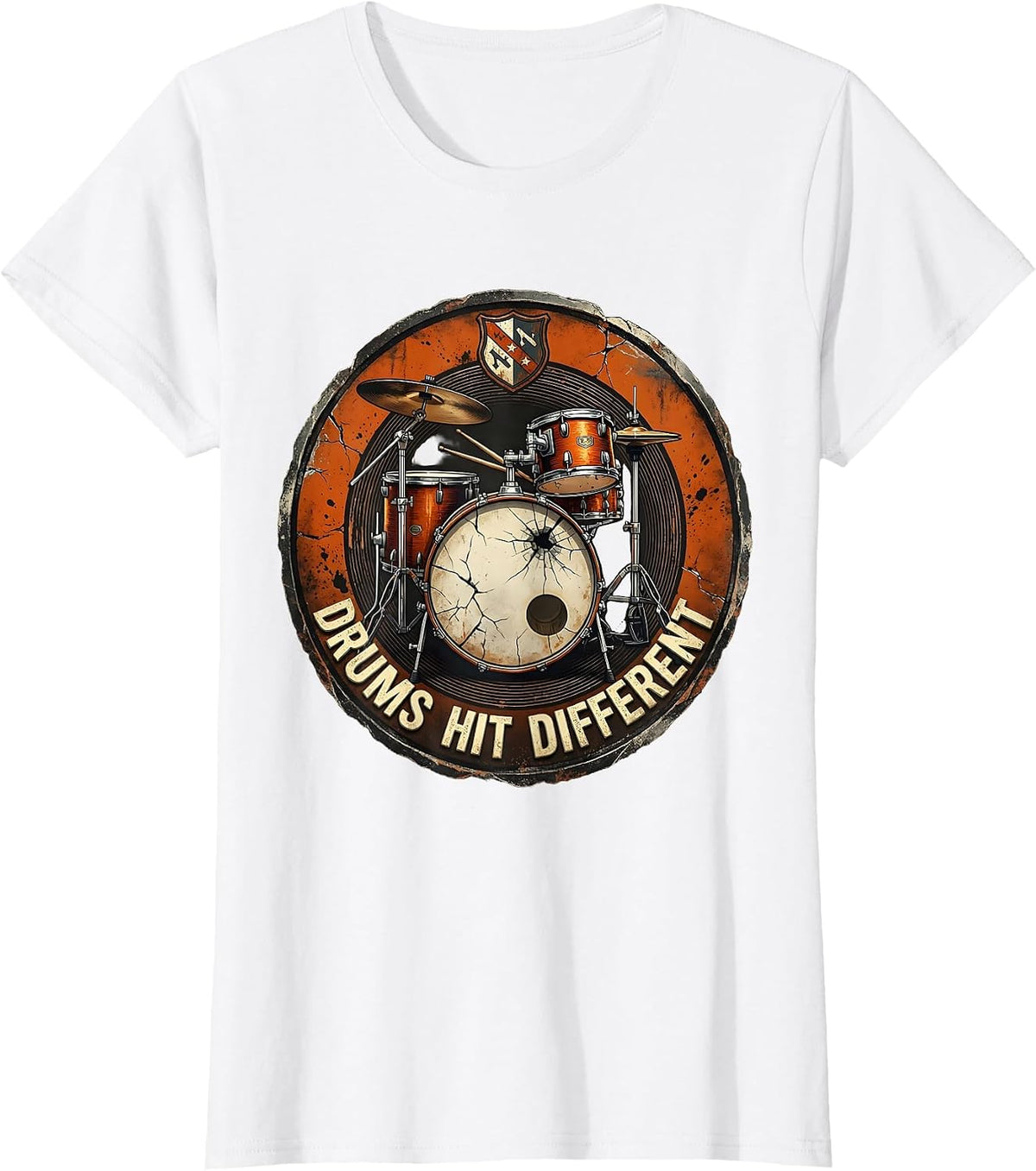 Drums Hit Different Drummer Music Design T-Shirt - White