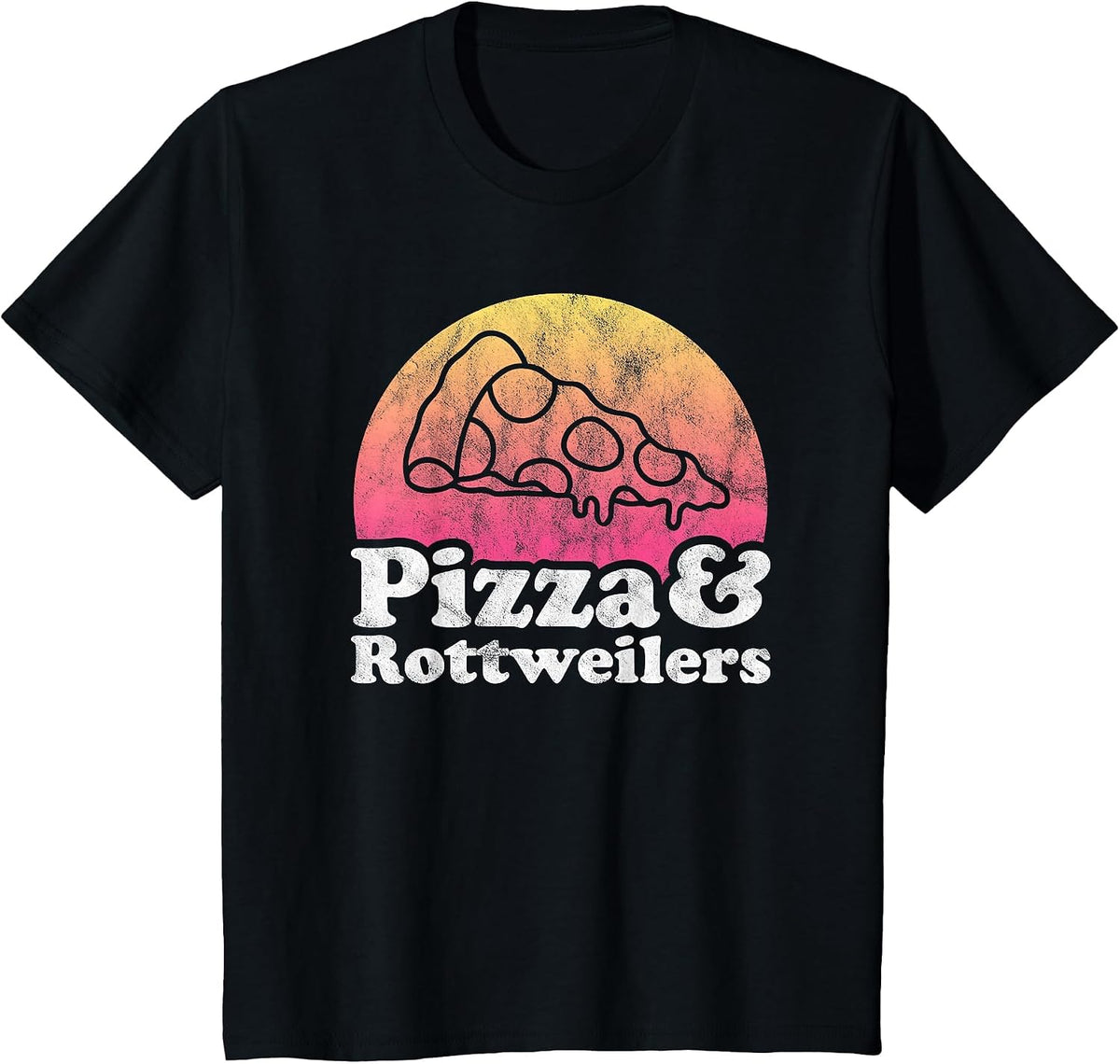 Pizza and Rottweilers or Rottweiler T-Shirt - Black