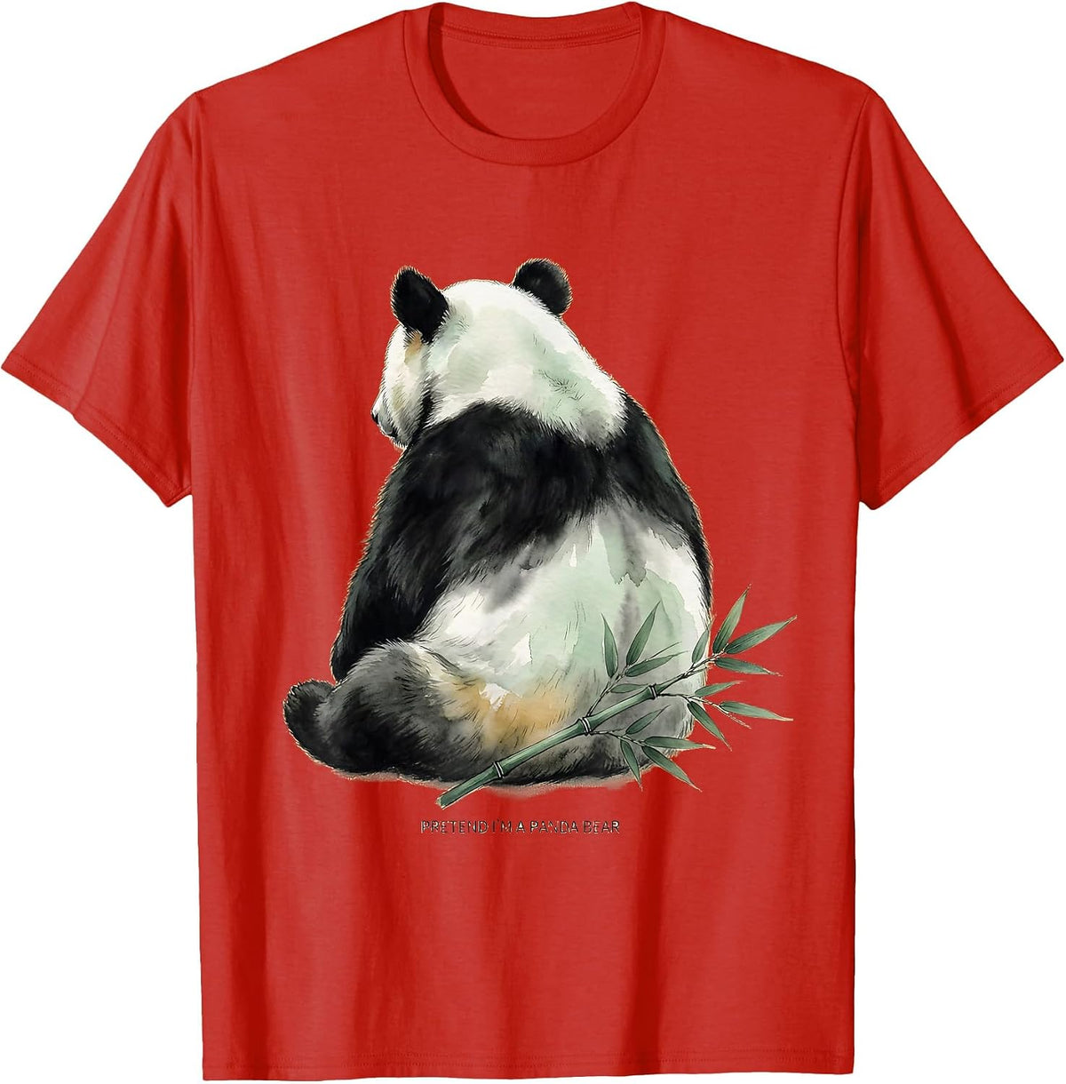 Men's Pretend I'm A Panda Bear Funny Halloween Party Costume T-Shirt - Red