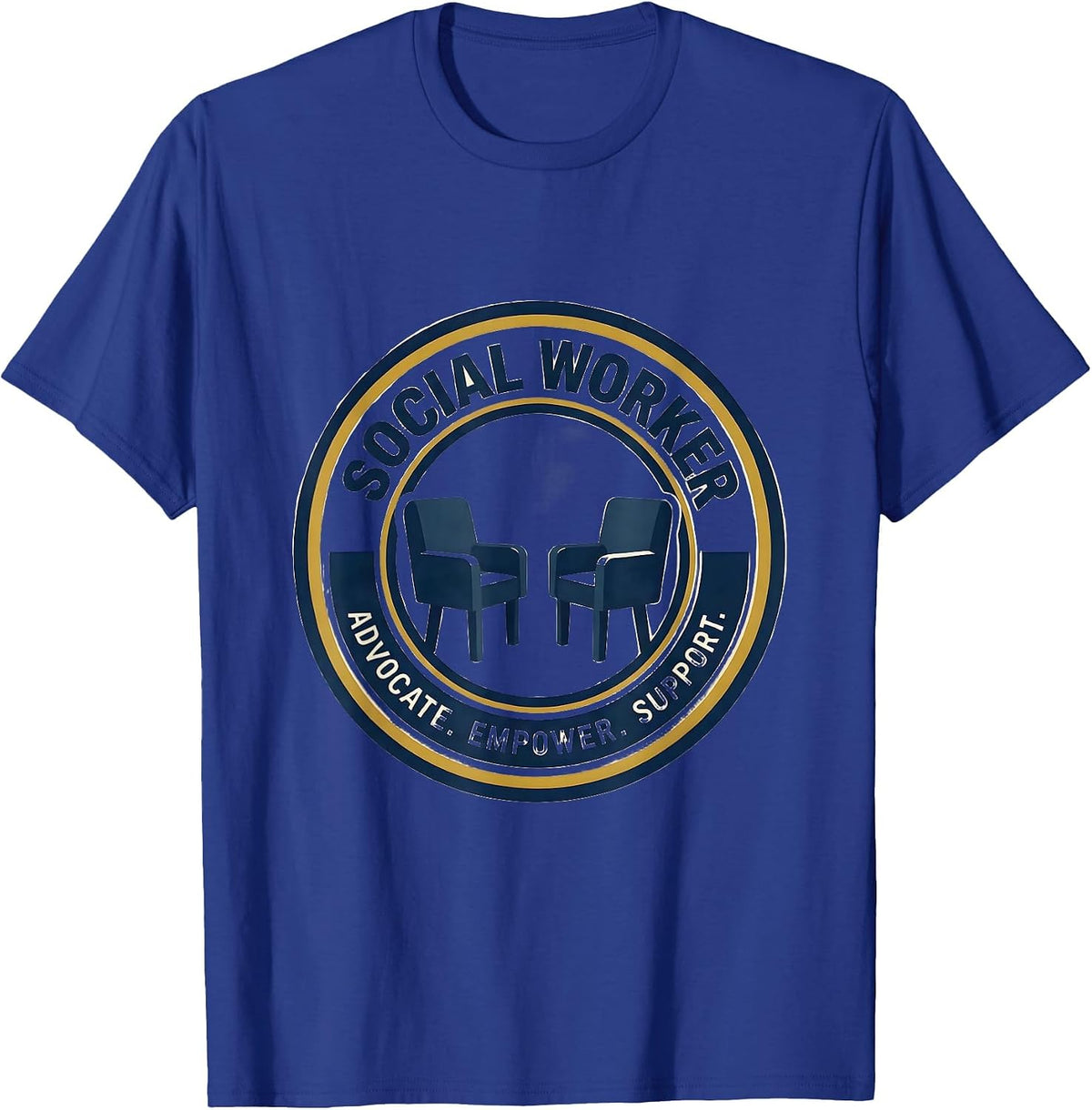 Men's SOCIAL WORKER ADVOCATE EMPOWER SUPPORT Professional T-Shirt - Royal Blue
