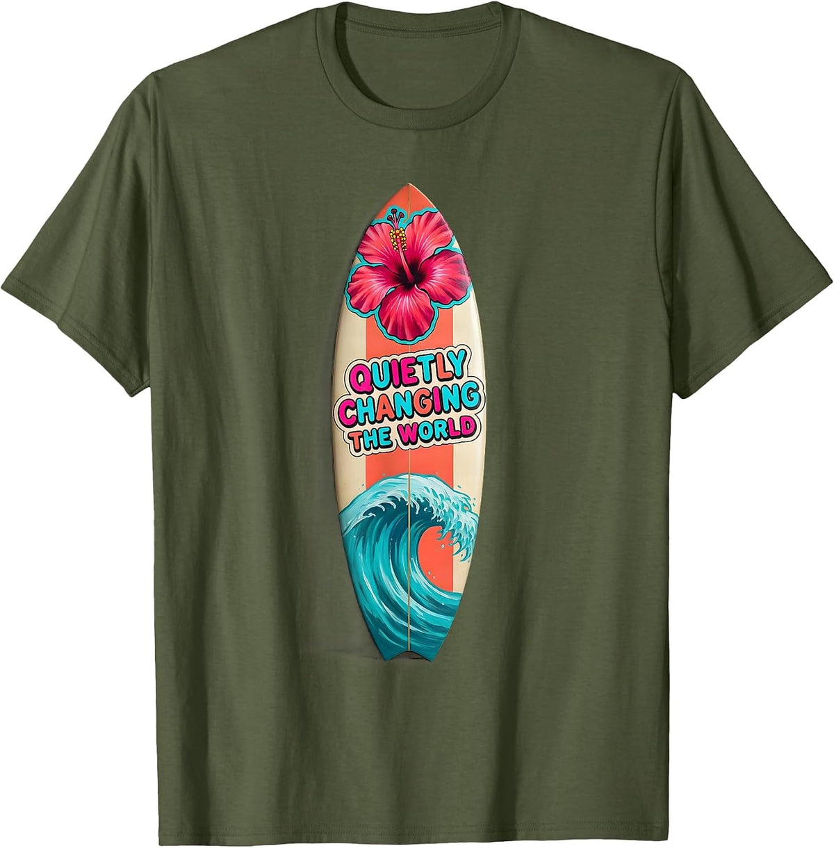 Quietly Changing the World Paraprofessional Design T-Shirt - Olive Green