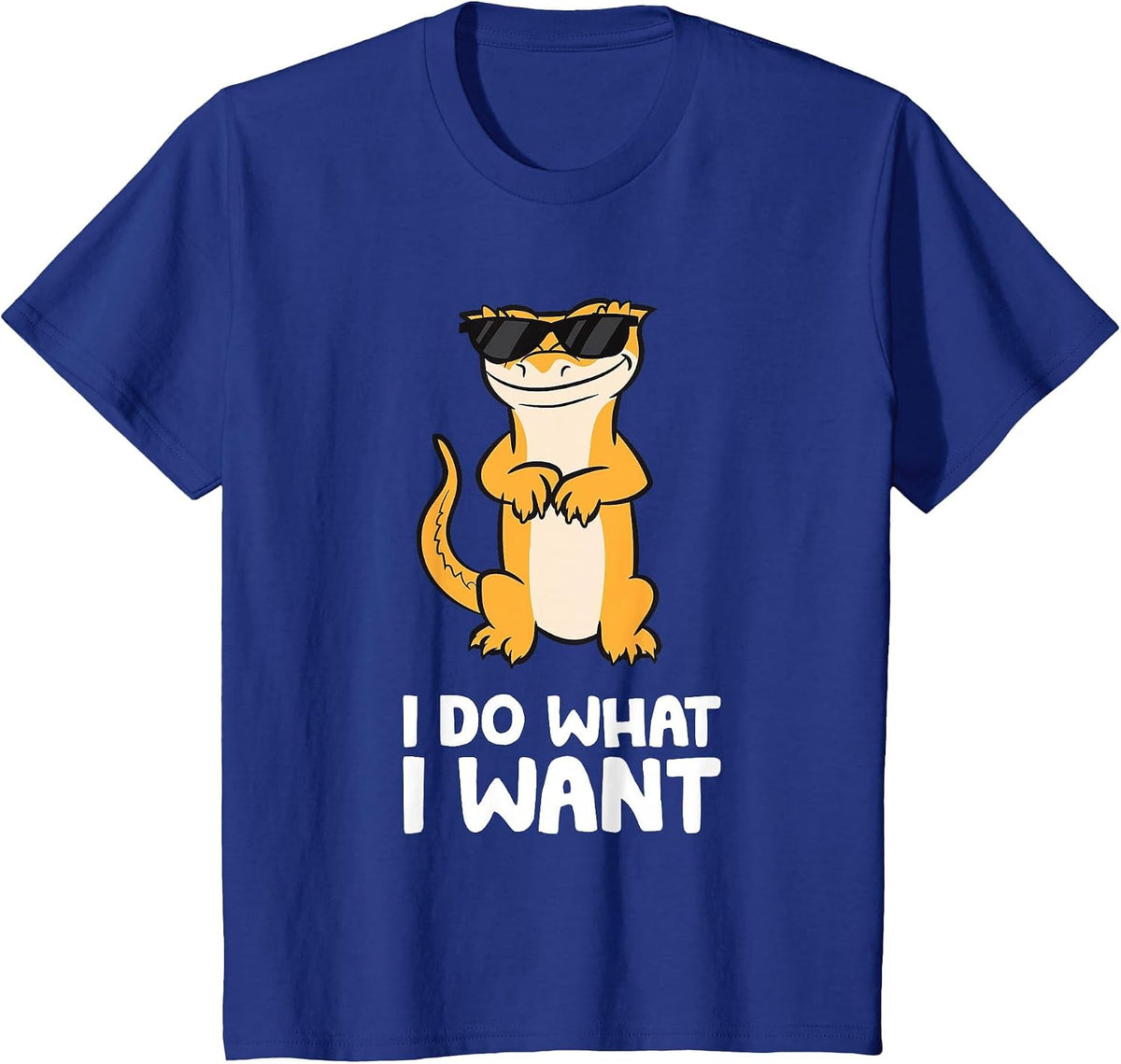 I Do What I Want Reptile Lizard Funny Crested Gecko T-Shirt - Royal Blue