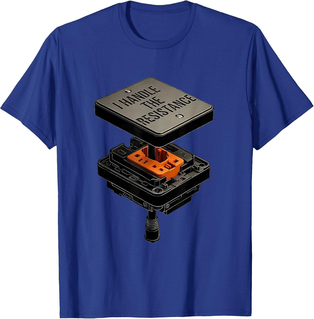I Handle The Resistance Funny Electrician Skeleton Humor T-Shirt - Royal Blue