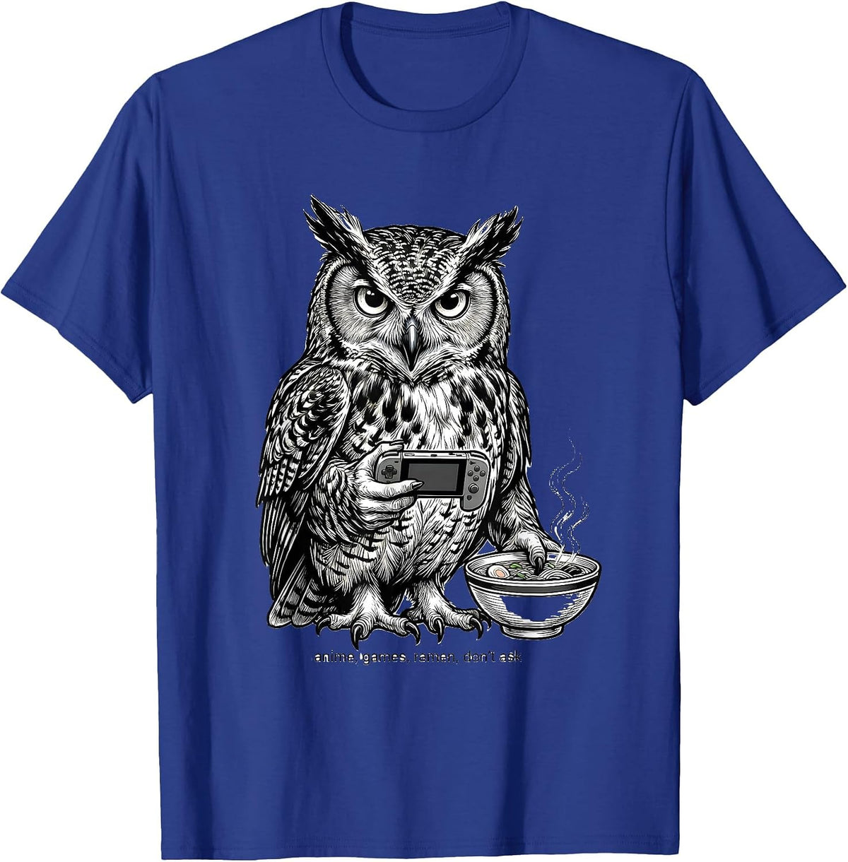 anime games ramen don't ask Funny Anime Cat Gamer Gift T-Shirt - Royal Blue