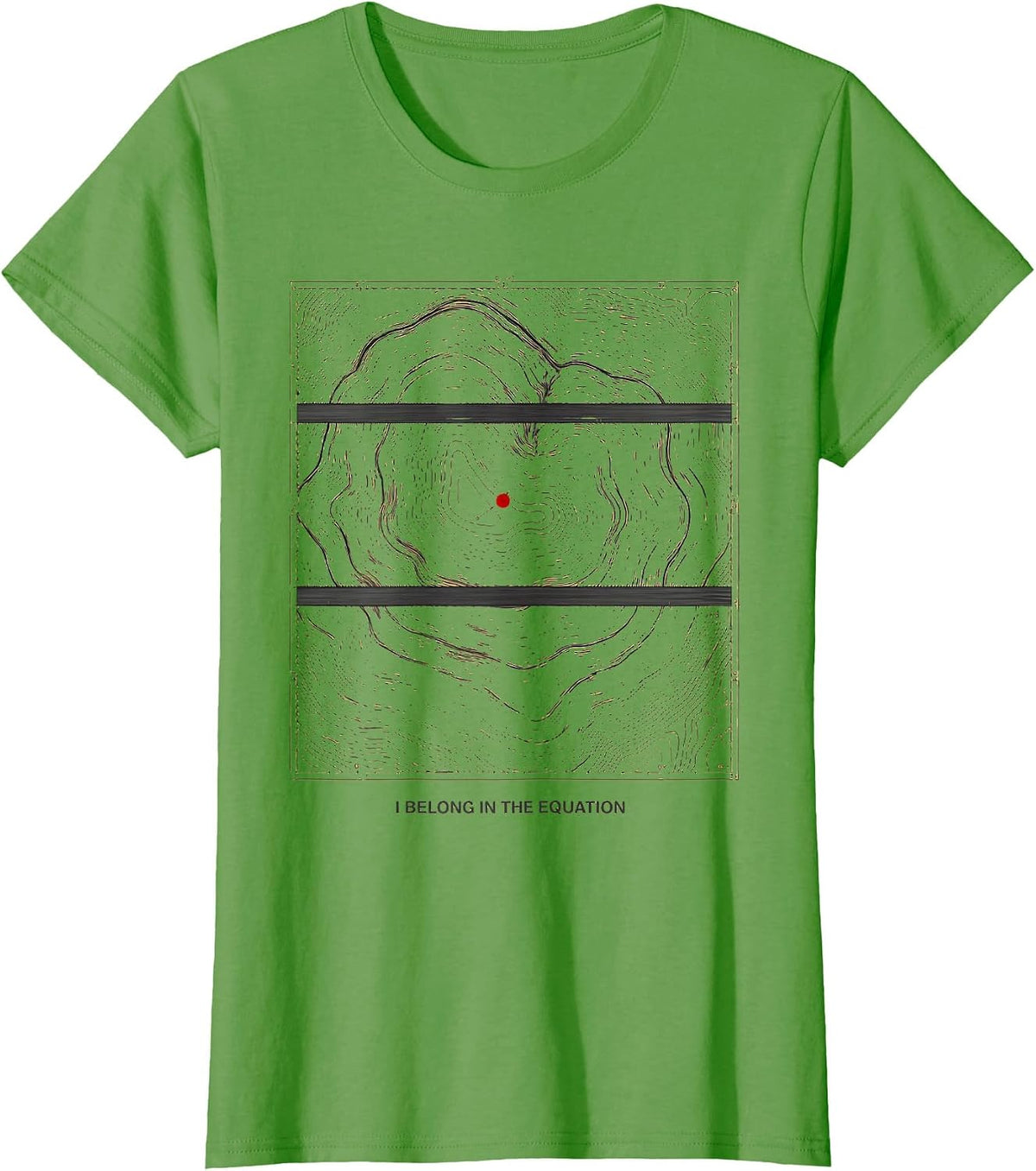 Women's I Belong In The Equation Funny Math Teacher Nerd Humor Gift T-Shirt - Grass Green