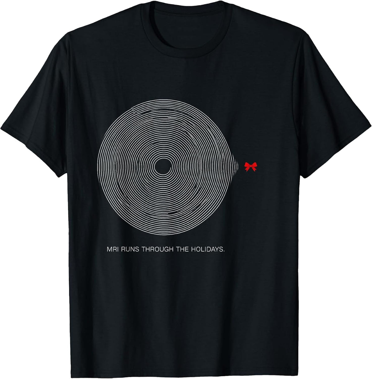 Men's MRI Runs Through The Holidays Funny Radiology Tech Christmas T-Shirt - Black