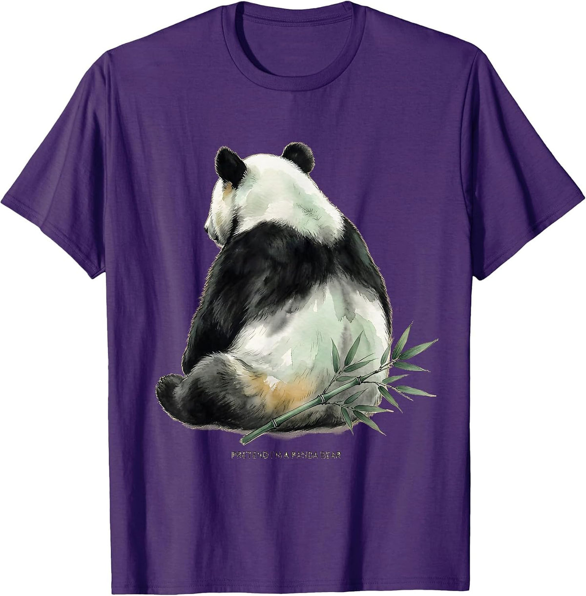 Men's Pretend I'm A Panda Bear Funny Halloween Party Costume T-Shirt - Purple