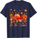 Tis The Season Bowling Pumpkin Autumn Fall Thanksgiving T-Shirt - Navy Blue