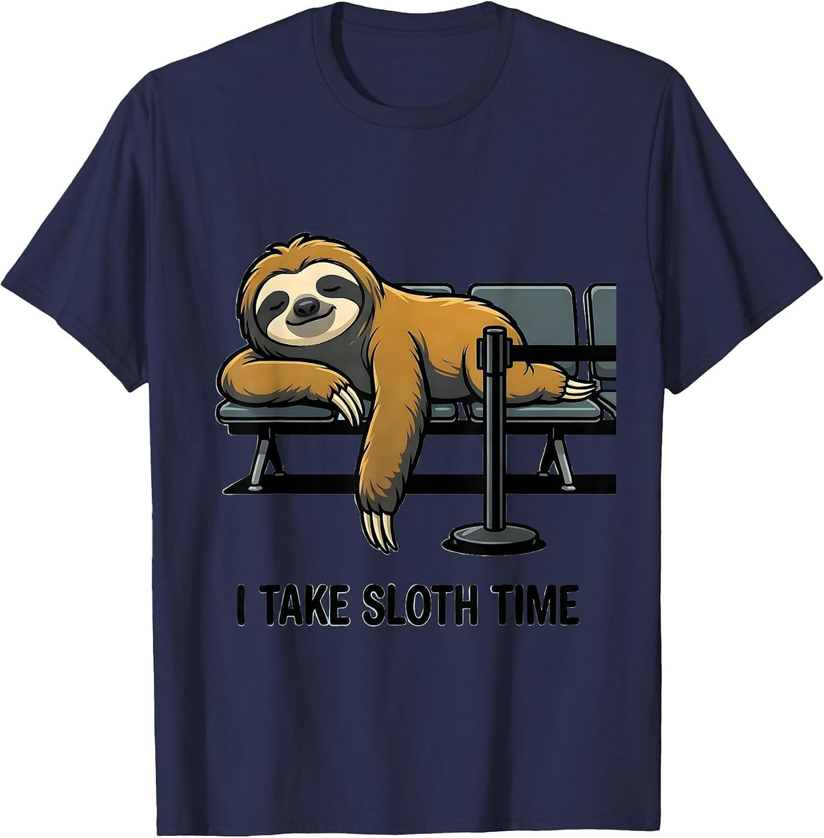 Men's I Take Sloth Time Funny Sloth Lover Gift T-Shirt - Navy Blue