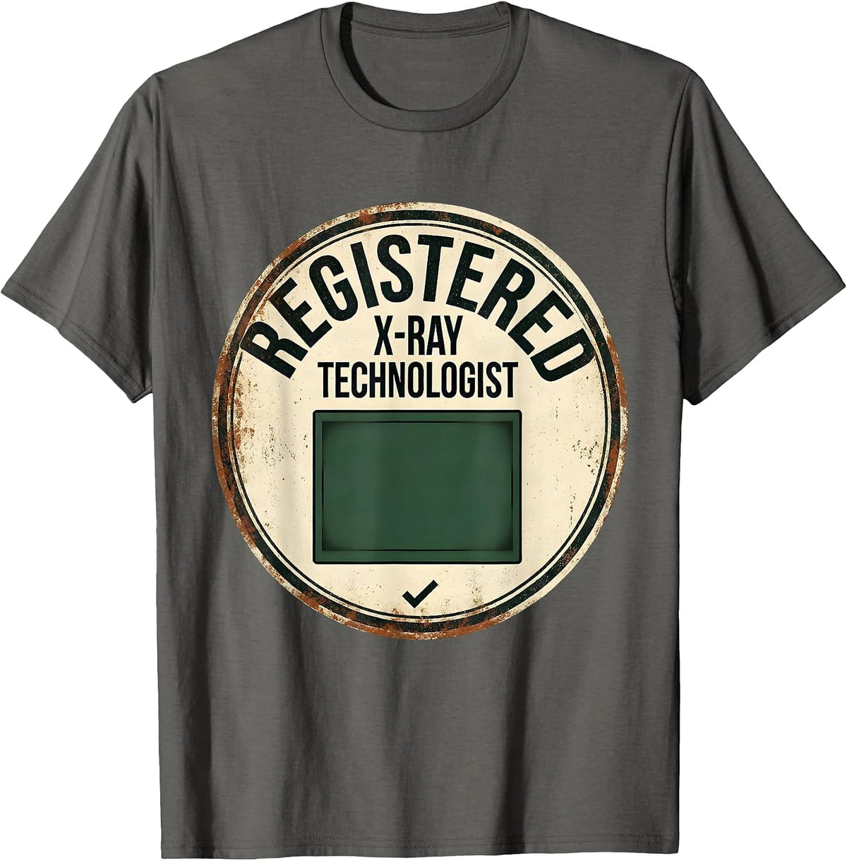 Men's Registered X-Ray Technologist Vintage Radiology Tech Gift T-Shirt - Asphalt Grey
