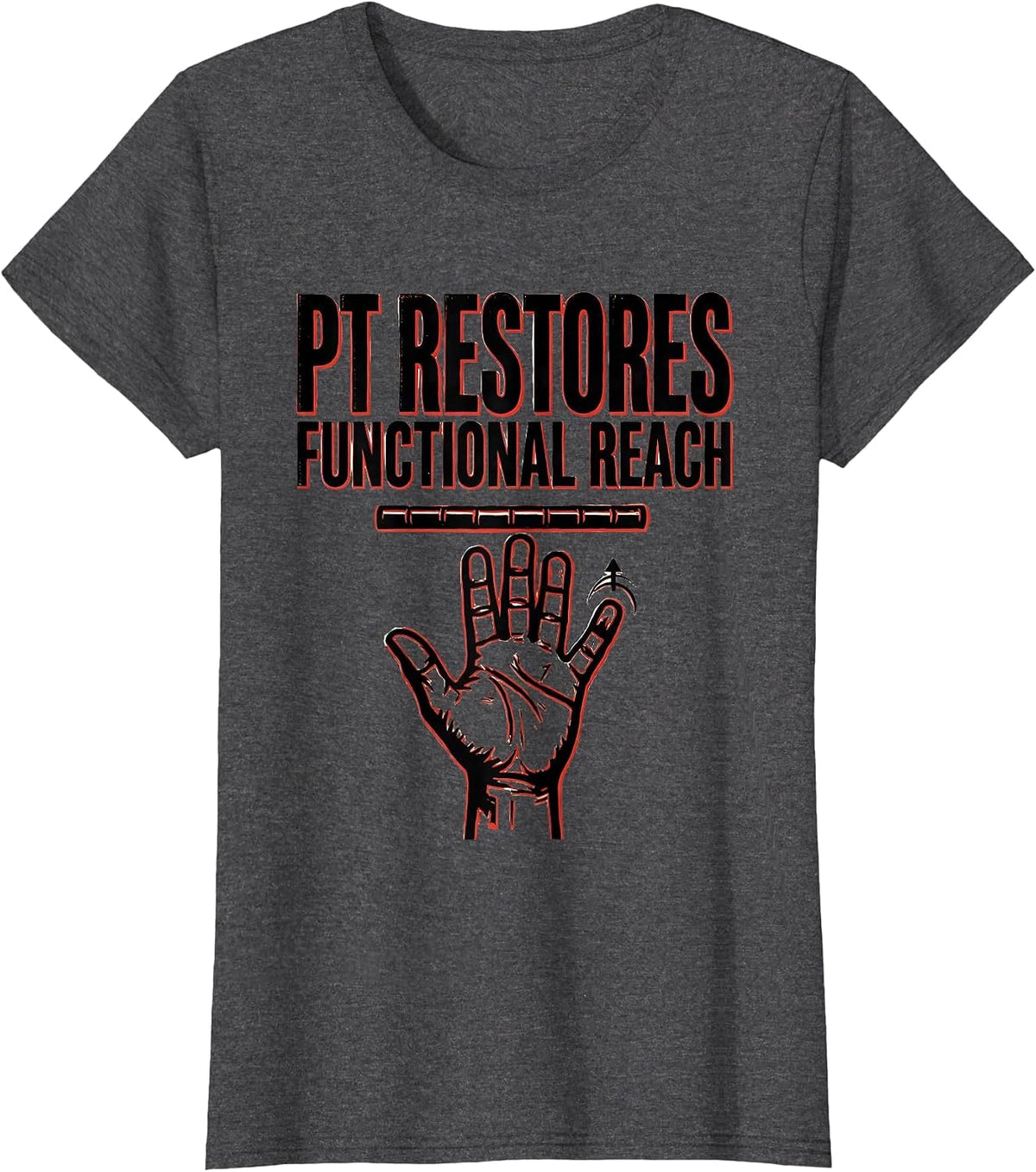 Women's PT Restores Functional Reach Stencil Graphic Physical T-Shirt - Dark Heather Grey