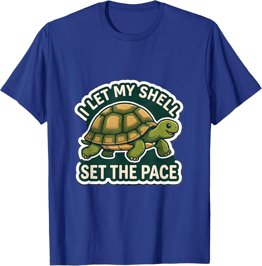 I Let My Shell Set The Pace Funny Turtle Lover Gift T-Shirt - Royal Blue