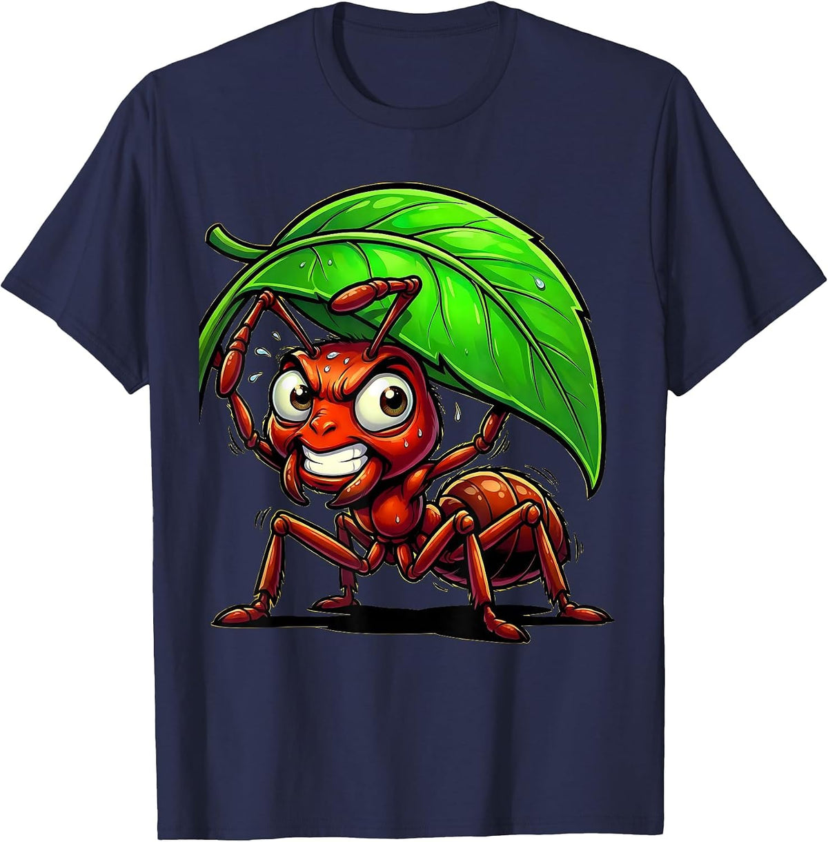 Play Is Learning Ant Carrying Leaf Teacher Gift T-Shirt - Navy Blue
