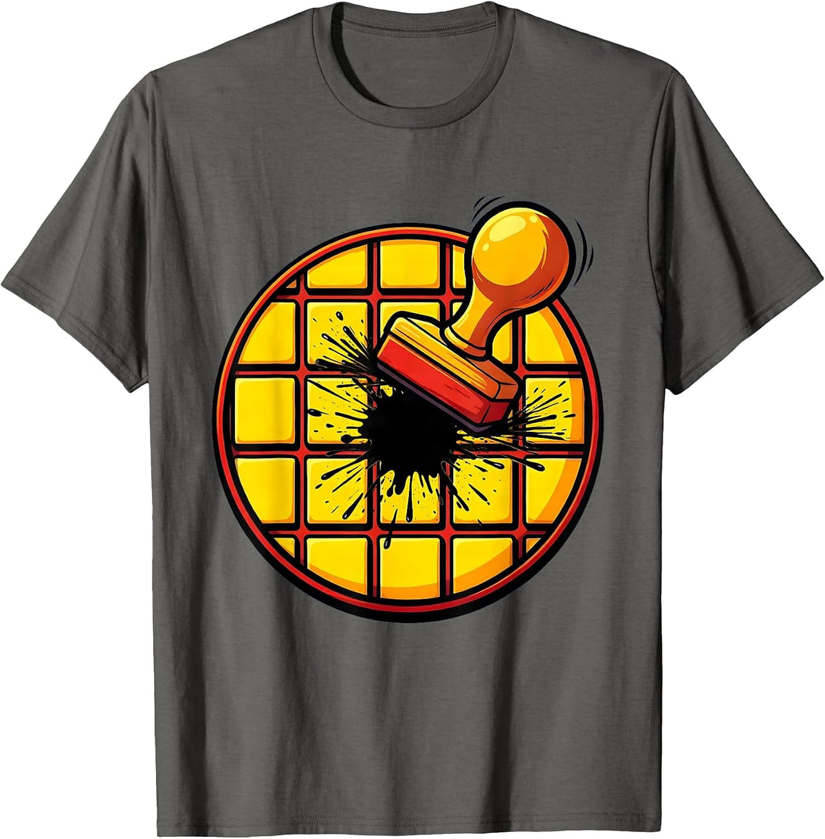 Bingo Card Dauber Stamp Graphic Tee T-Shirt - Asphalt Grey