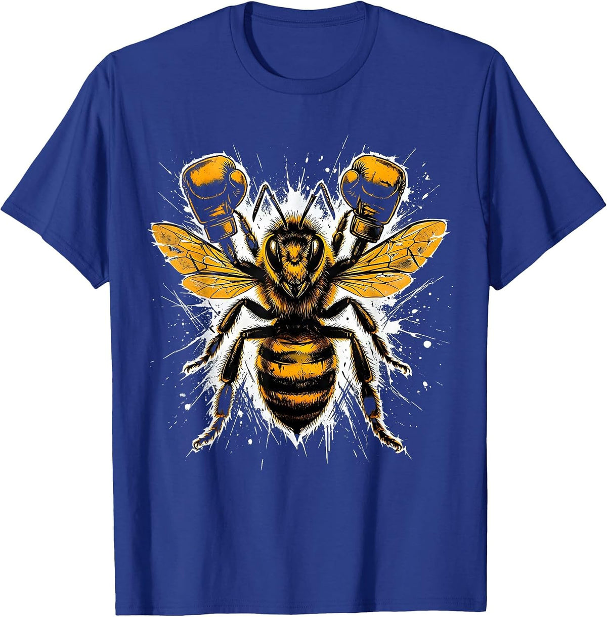 Honey Bee Boxing Gloves Funny Fighter Graphic T-Shirt - Royal Blue