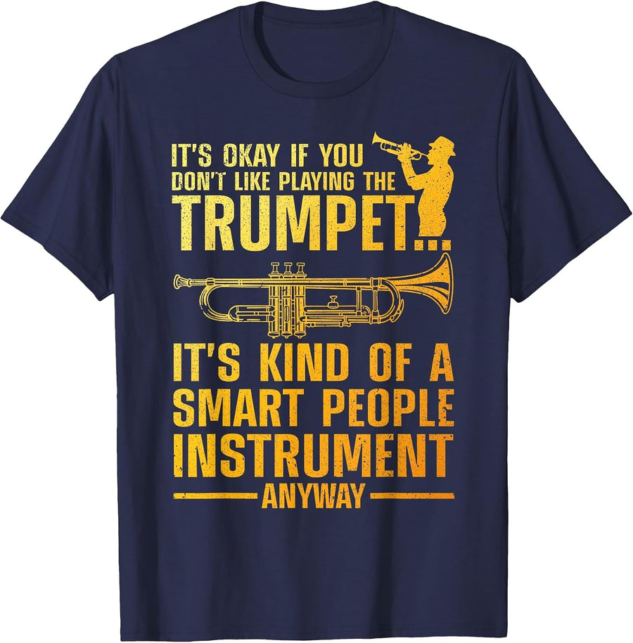 Cool Trumpet Art for Men Women Kid Trumpetist Trumpet Player T-Shirt - Navy Blue