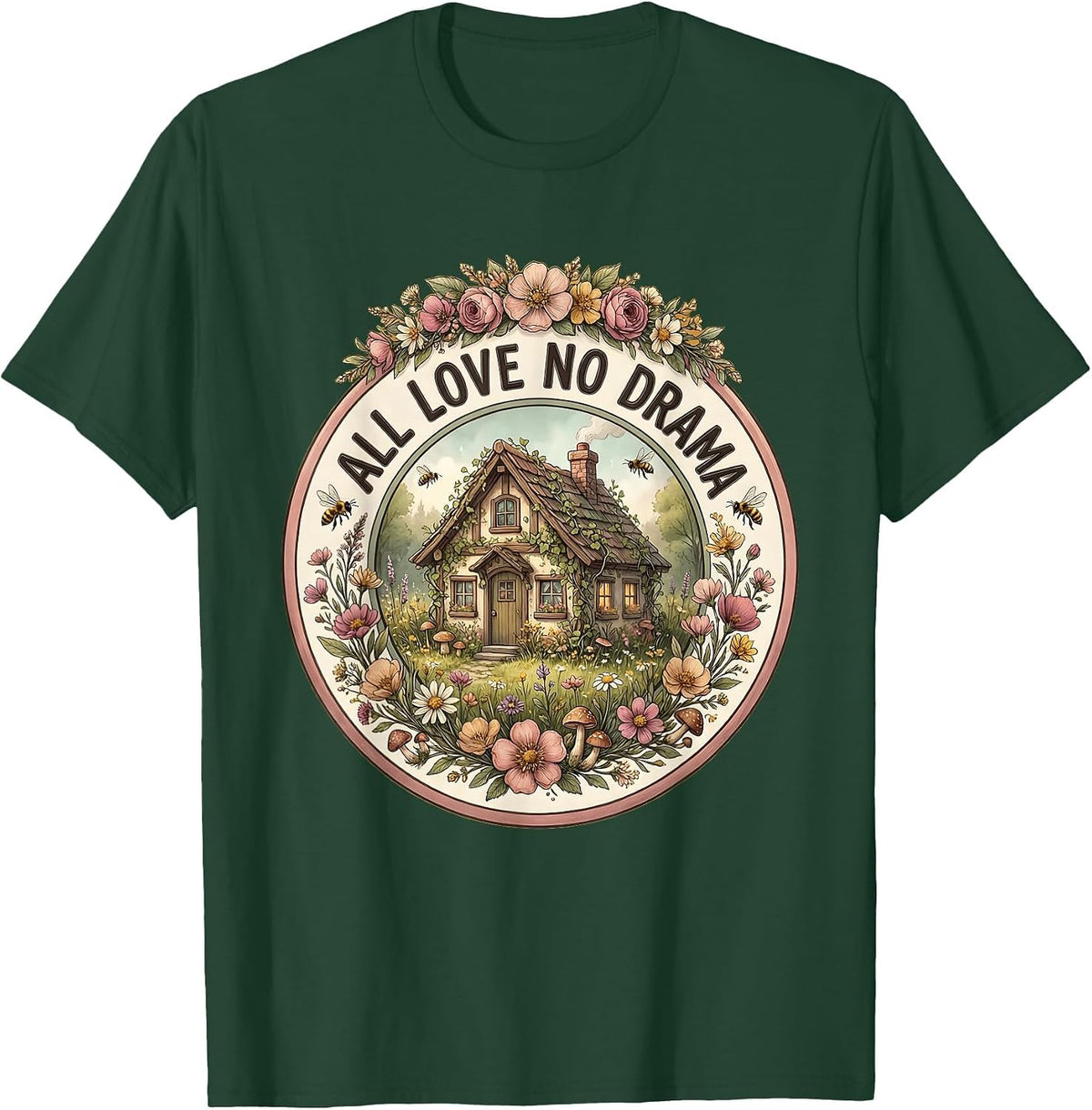 All Love No Drama Bride Wedding Design T-Shirt - Dark Green