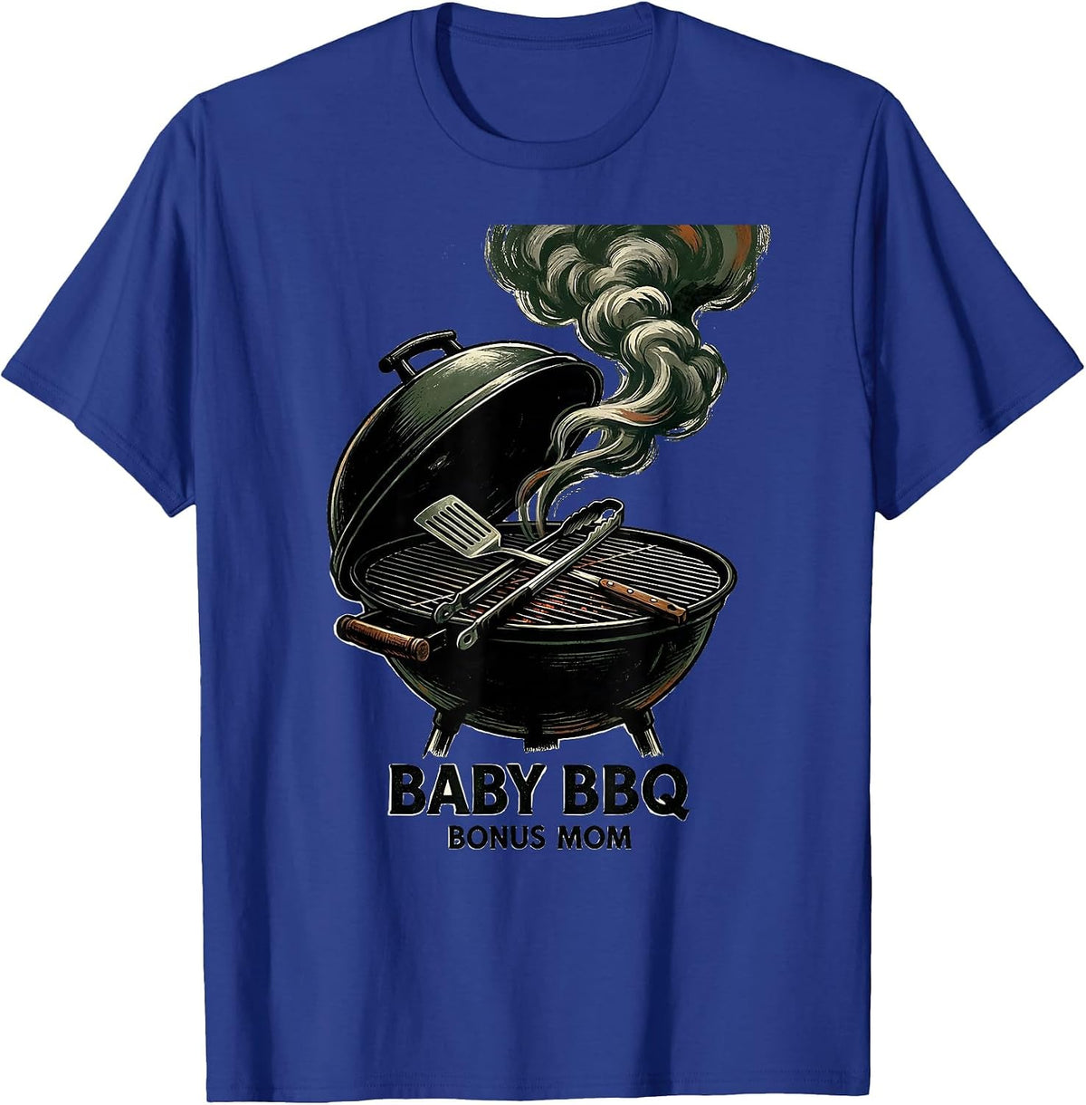 Baby BBQ Bonus Mom Vintage Family Matching Humor T-Shirt - Royal Blue