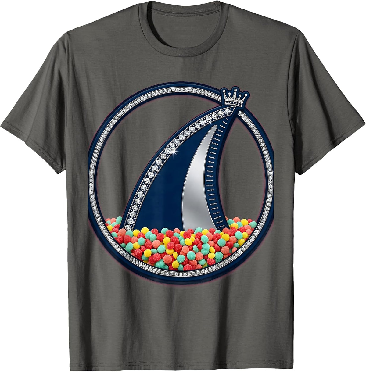 Men's Birthday Boy Shark Fin Sprinkles Graphic T-Shirt - Asphalt Grey