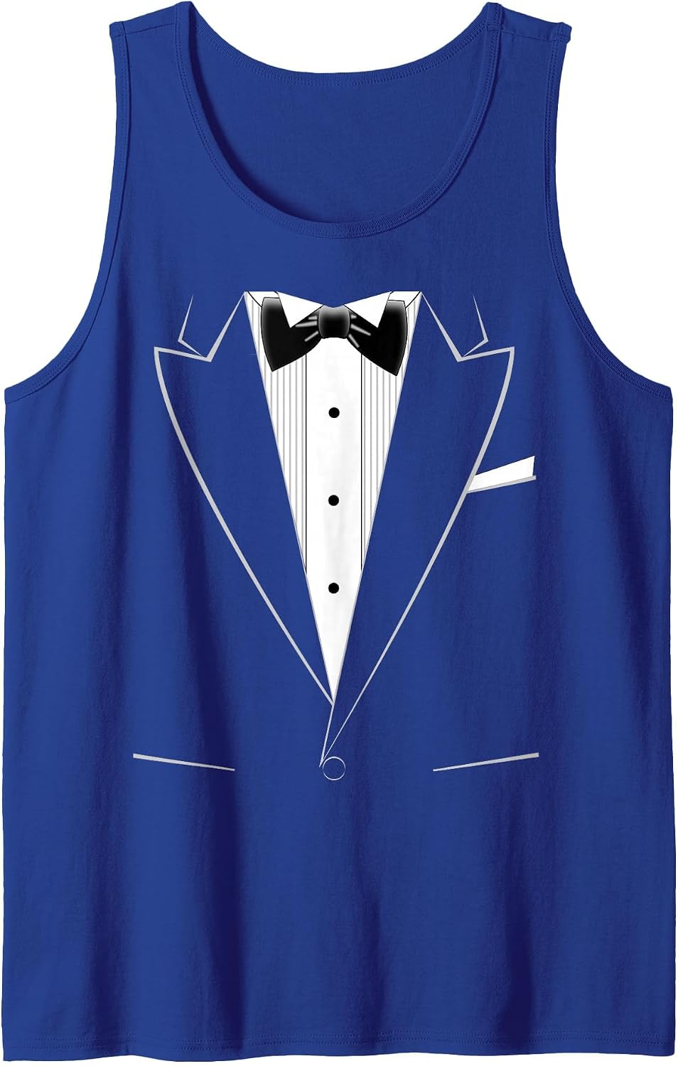 Funny Black Tuxedo and White Shirt Tank Top - Royal Blue
