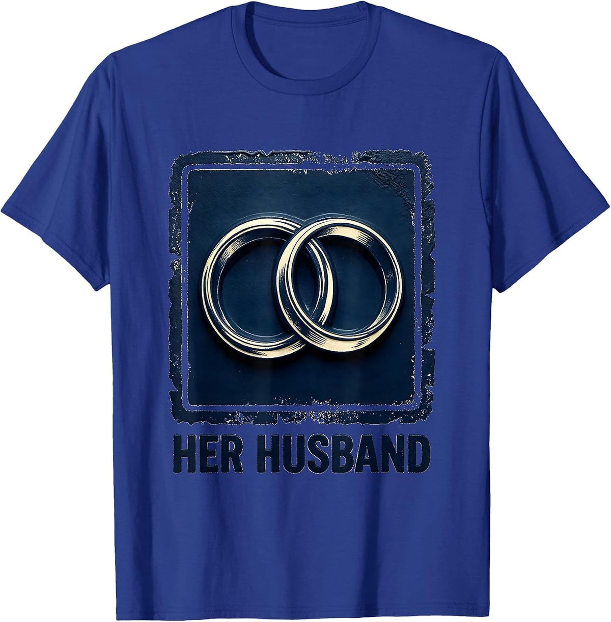 Men's Rubber Stamp Wedding Bands Cheeky Couple Humor T-Shirt - Royal Blue