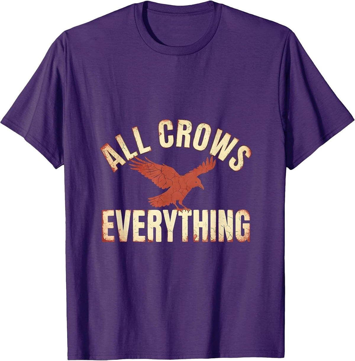 Men's All Crows Everything Crow Lover Graphic Design T-Shirt - Purple