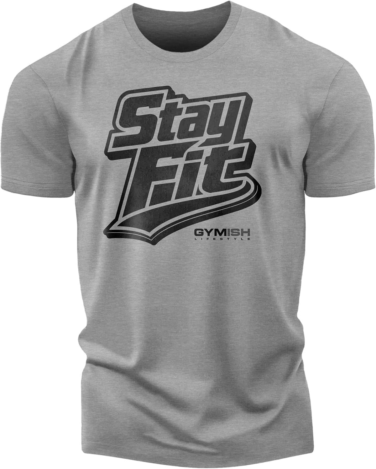 Gymish Lifestyle Stay Fit Workout Shirt for Men, Deadlift Lifting T-Shirt - 2. Stay Fit Grey