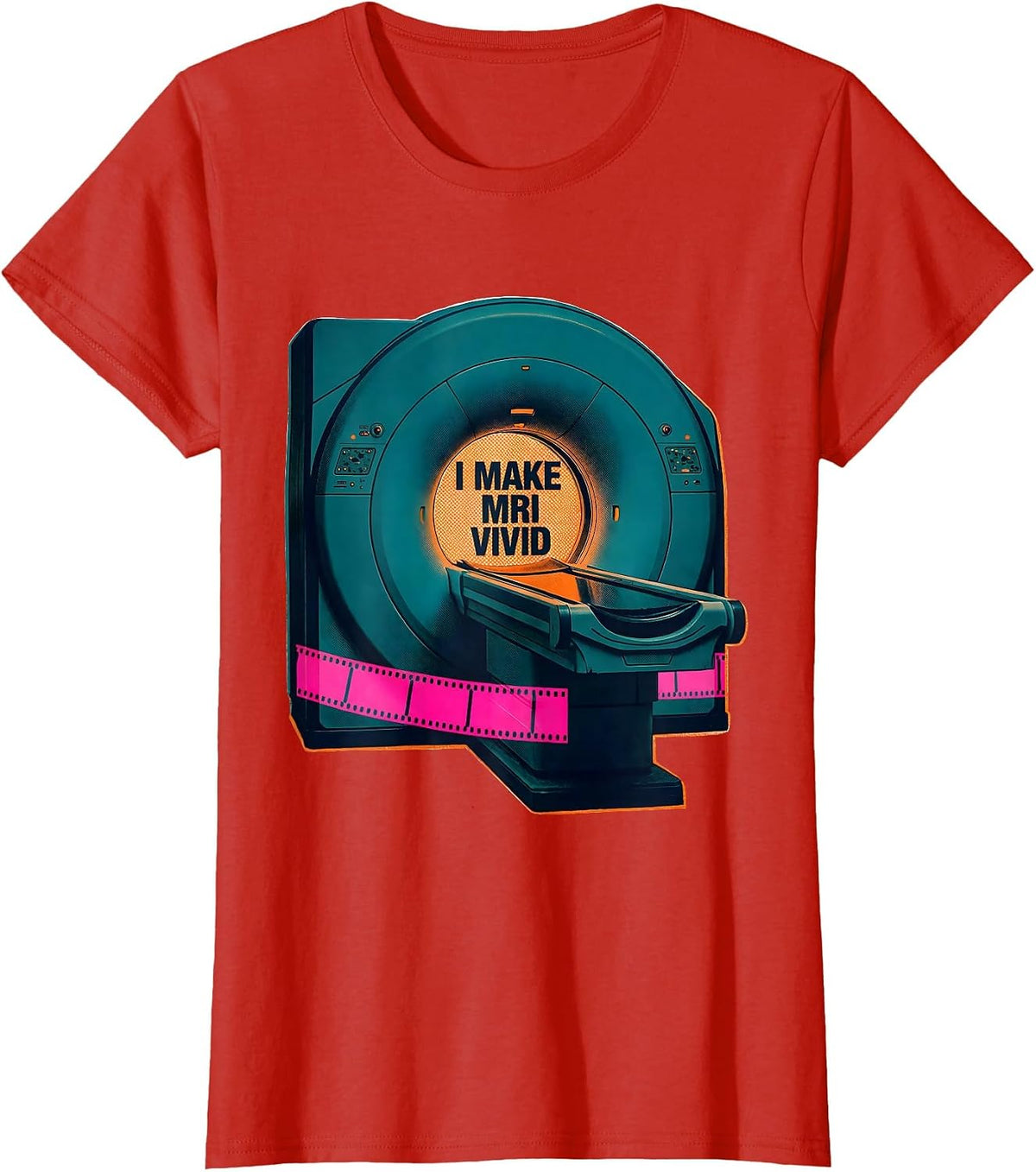 I Make MRI Vivid Risograph Radiology Tech Rad Tech Gift T-Shirt - Red