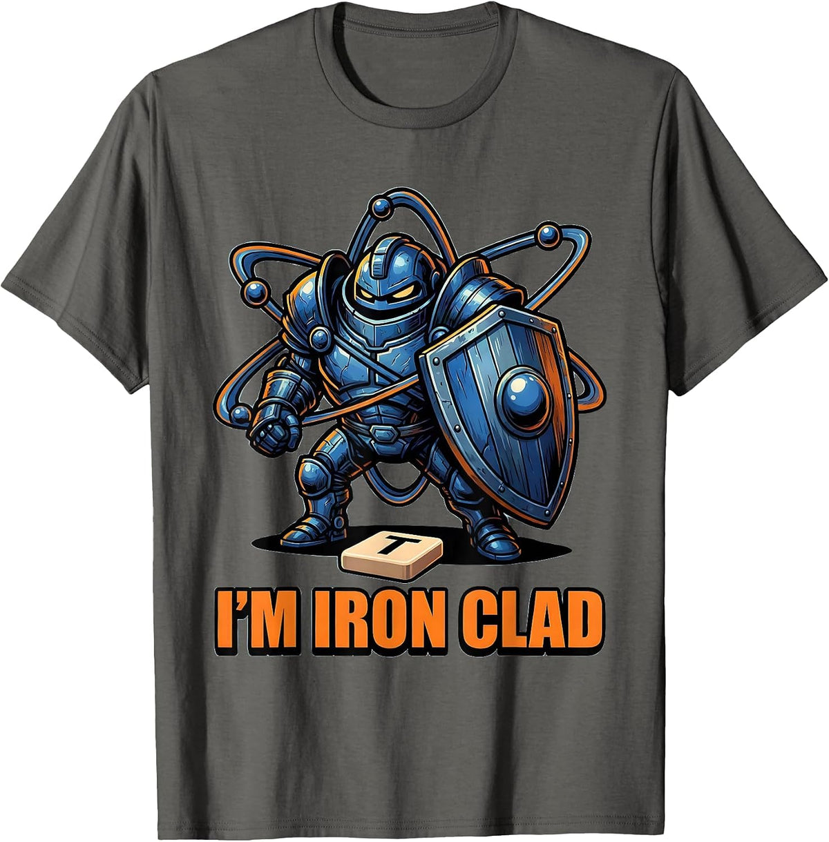 I'm Iron Clad Cartoon Funny Chemistry Teacher Science Nerd T-Shirt - Asphalt Grey
