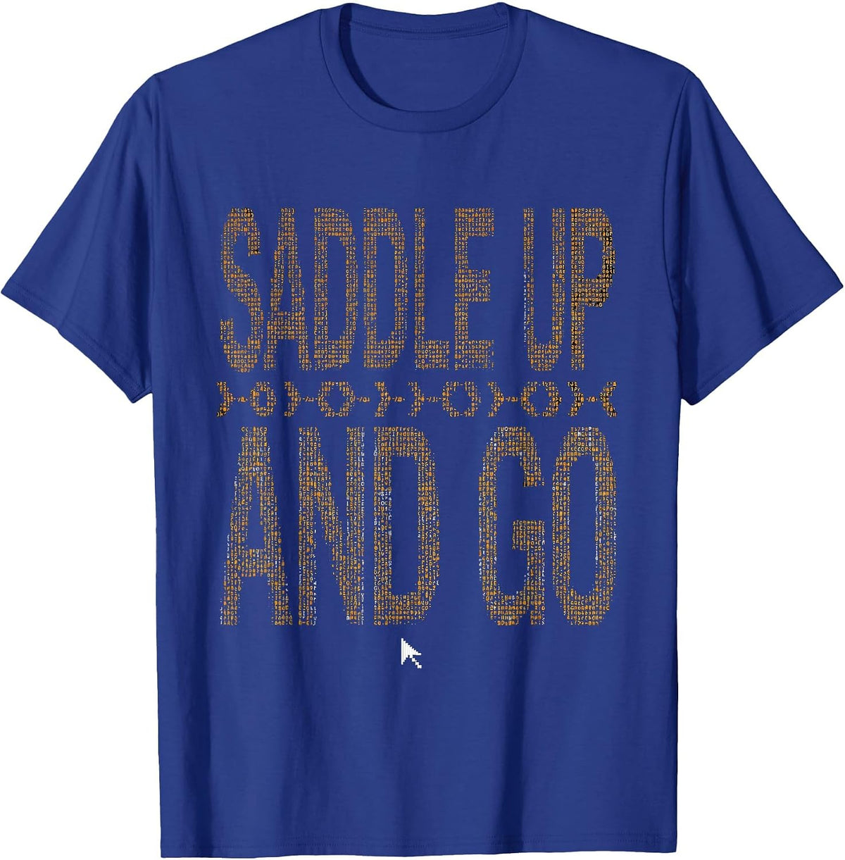 Men's Saddle Up and Go Cycling Bike Rider Design T-Shirt - Royal Blue