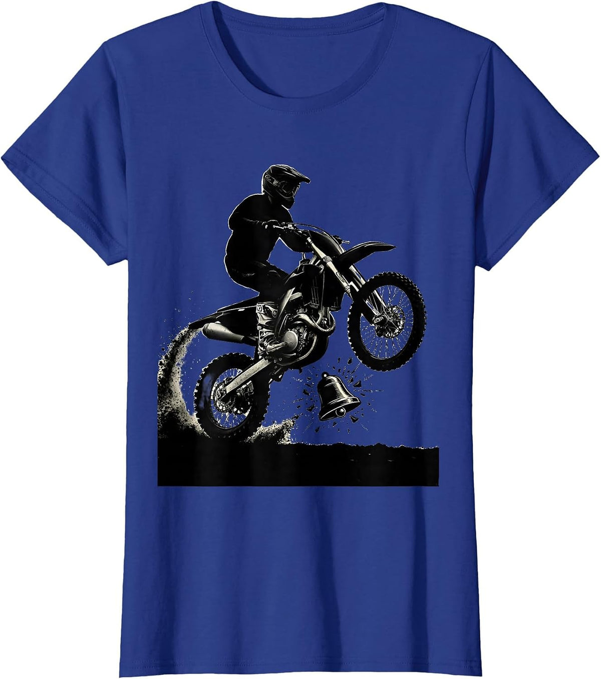 Women's Dirt Bike Rider Silhouette Motocross Humor T-Shirt - Royal Blue
