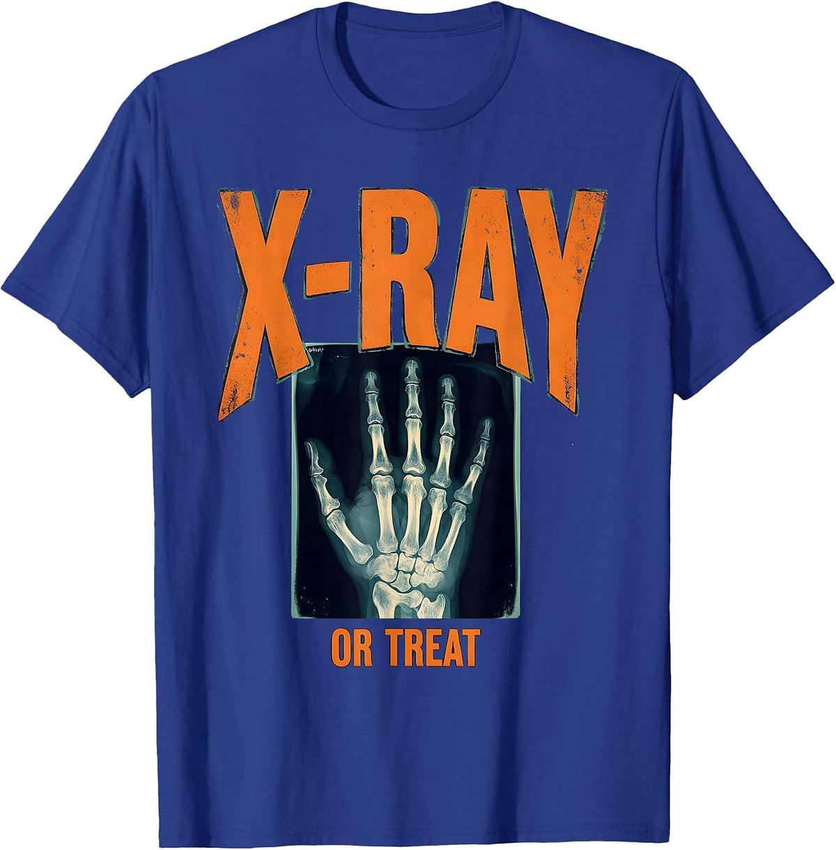 X-Ray Or Treat Radiology Tech Halloween Workplace Humor T-Shirt - Royal Blue
