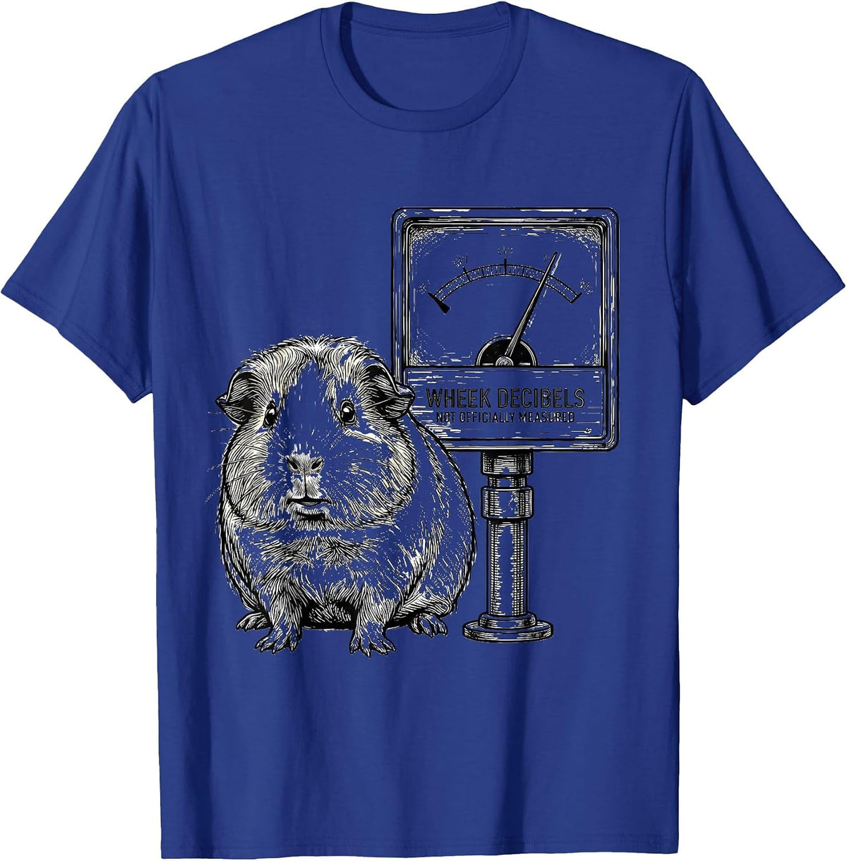 Wheek Decibels Not Officially Measured Funny Guinea Pig T-Shirt - Royal Blue