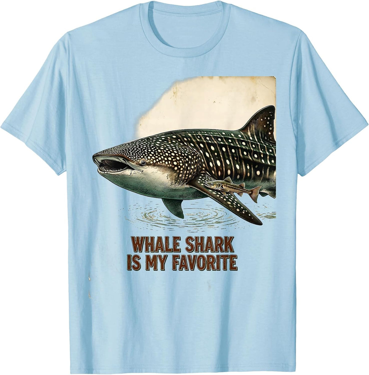 Men's Whale Shark Is My Favorite Vintage Ocean Animal Lover Marine T-Shirt - Baby Blue
