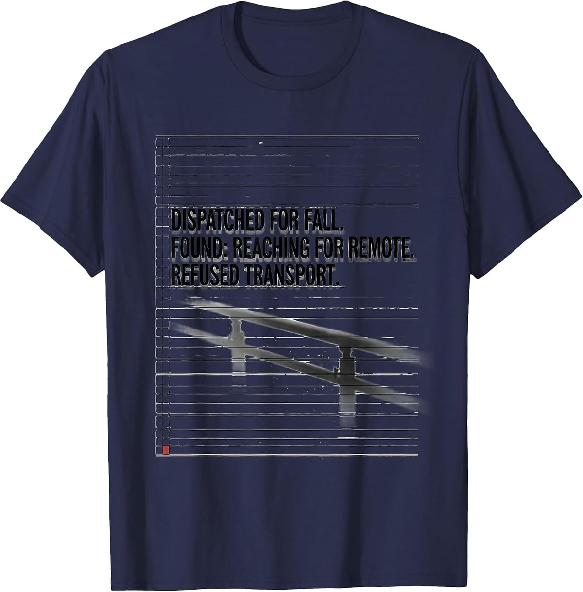 Men's Dispatched for Fall EMT Paramedic EMS Humor T-Shirt - Navy Blue